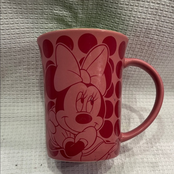 WALT DISNEY WORLD Minnie Mouse Pink and Lime Green Coffee Tea Mug 16oz - Picture 2 of 11